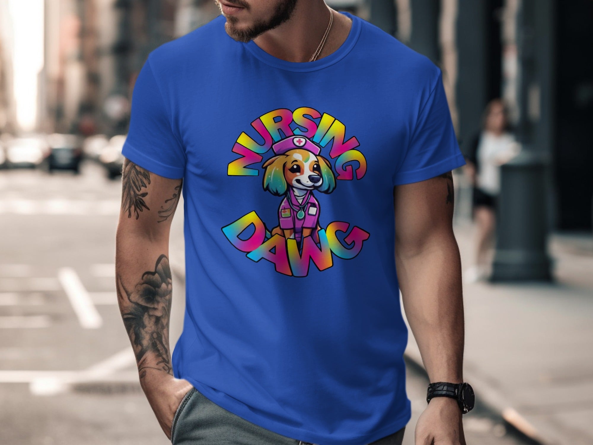 Nursing Dawg Rainbow Graphic Men's T-shirt product