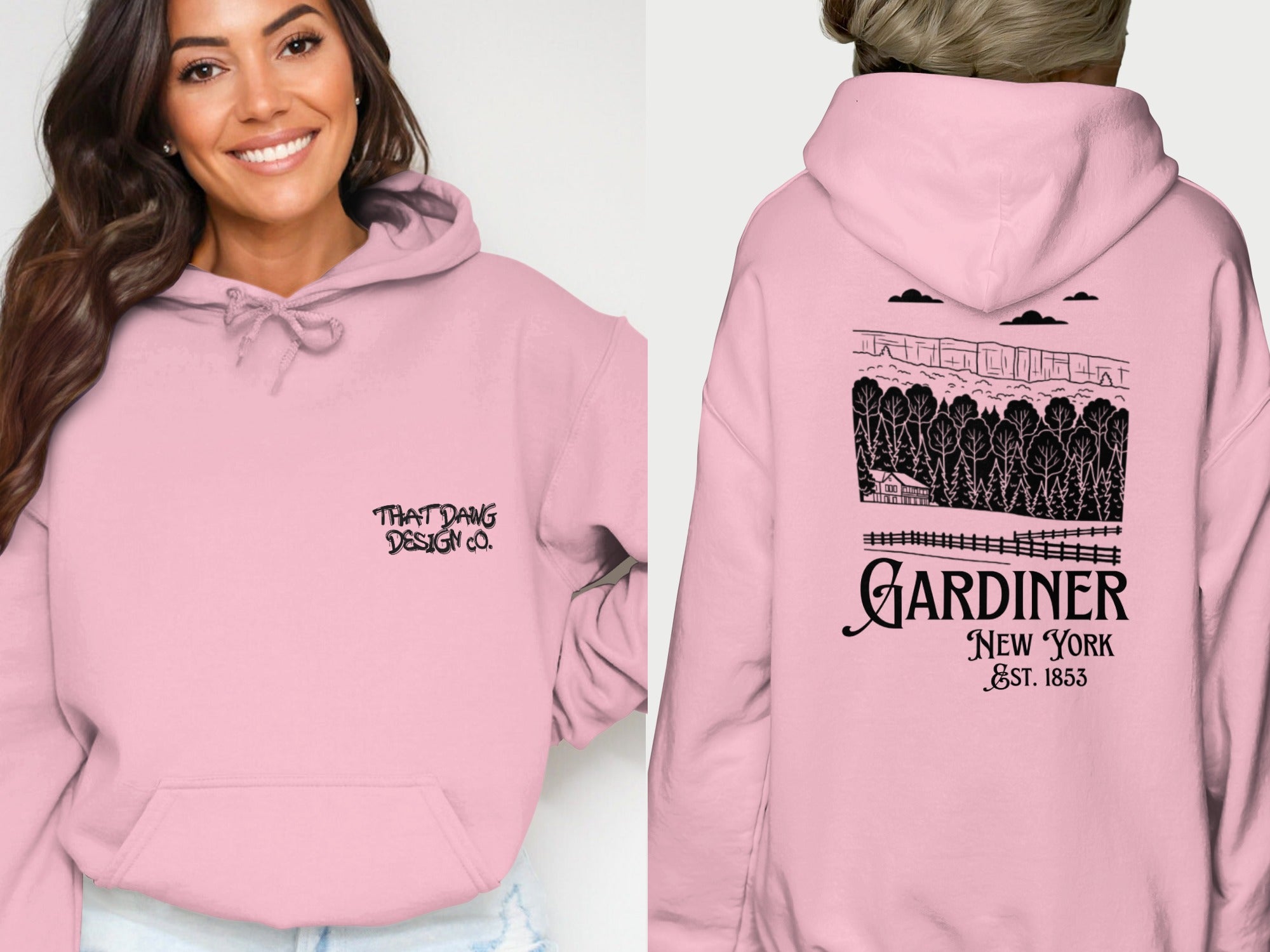 Gardiner New York Est 1853 Back Print Hoodie