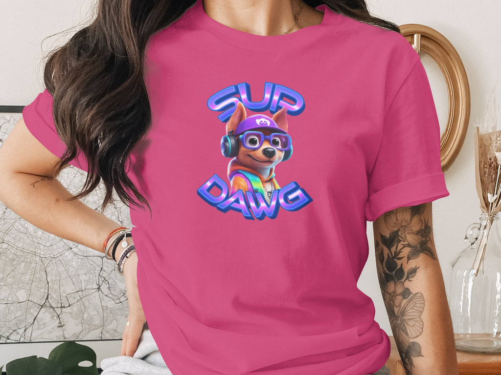 Sup Dawg Cute Animated Character Graphic T-shirt product type