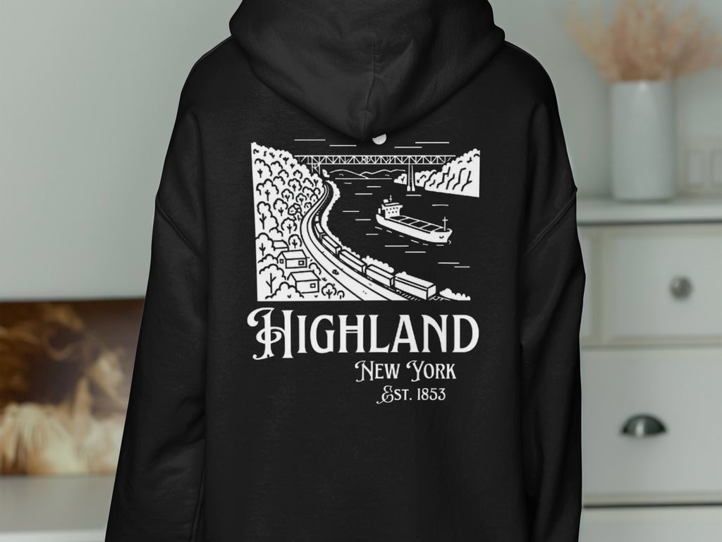 Highland New York Est 1853 Hoodie with Scenic Design