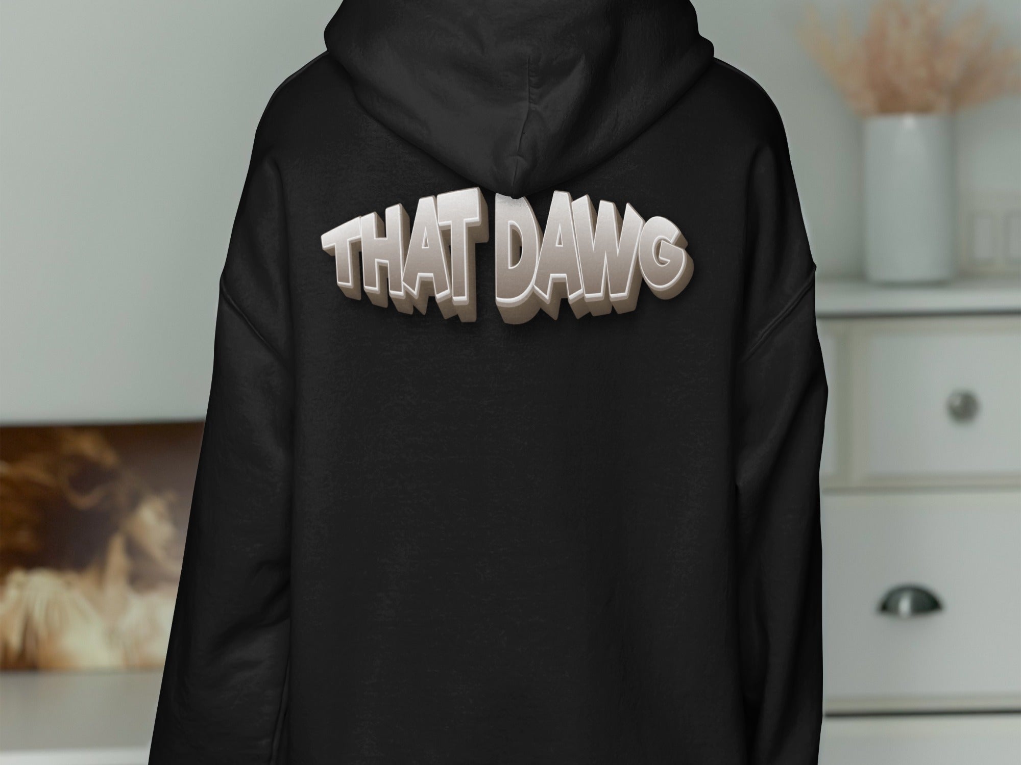 THAT DAWG Graphic Printed Black Hoodie product