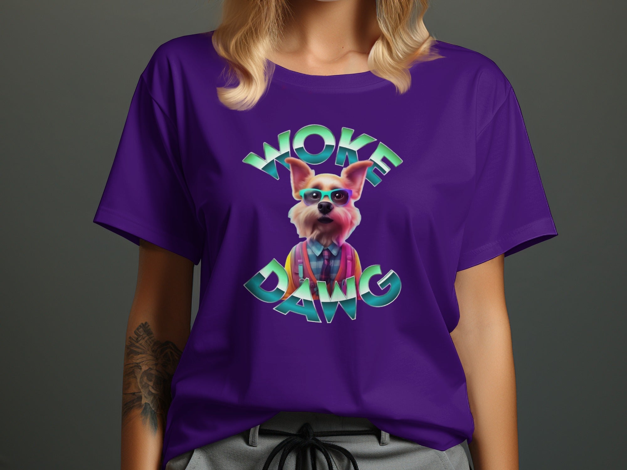 Woke Dawg T-shirt with Cool Sunglasses Dog Design