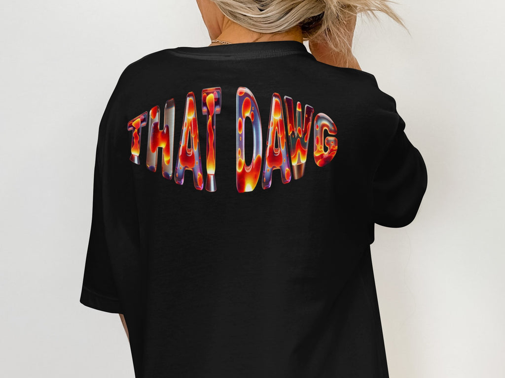 THAI DAWG Printed Black Oversized T-Shirt product