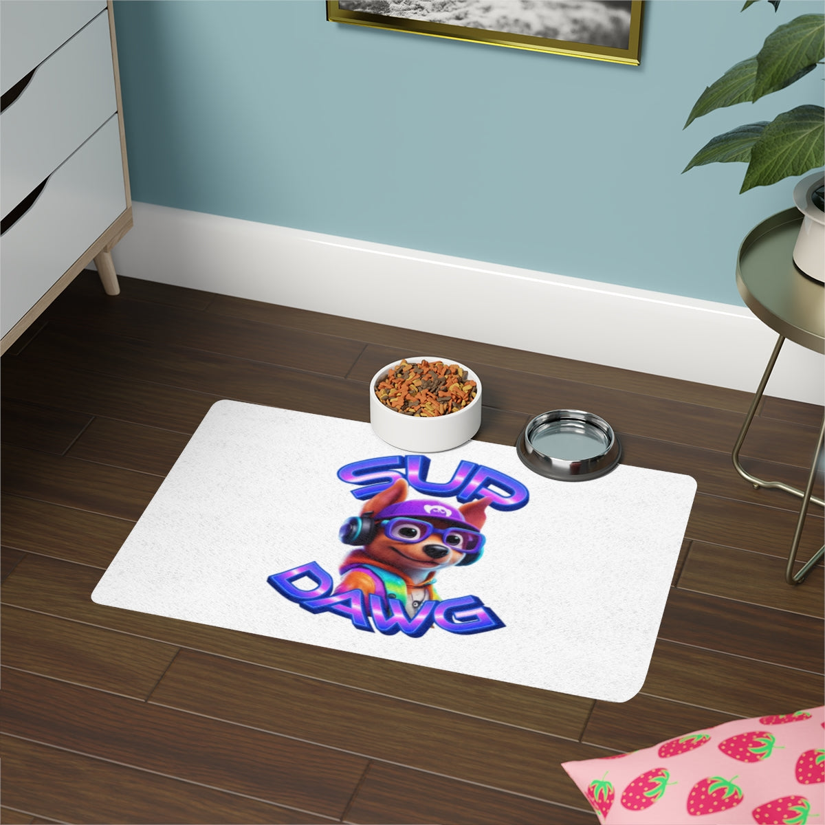Sup Dawg Colorful Dog Cartoon Printed Floor Mat product