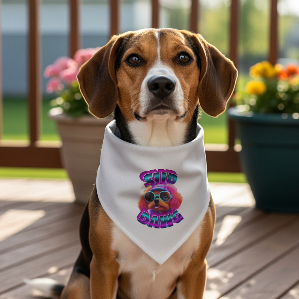 Retro Stylish Sup Dawg Dog Bandana Trendy Pet Product