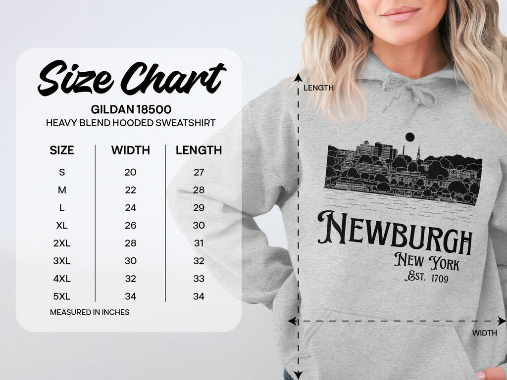 Newburgh New York Est 1709 Heavy Blend Hooded Sweatshirt