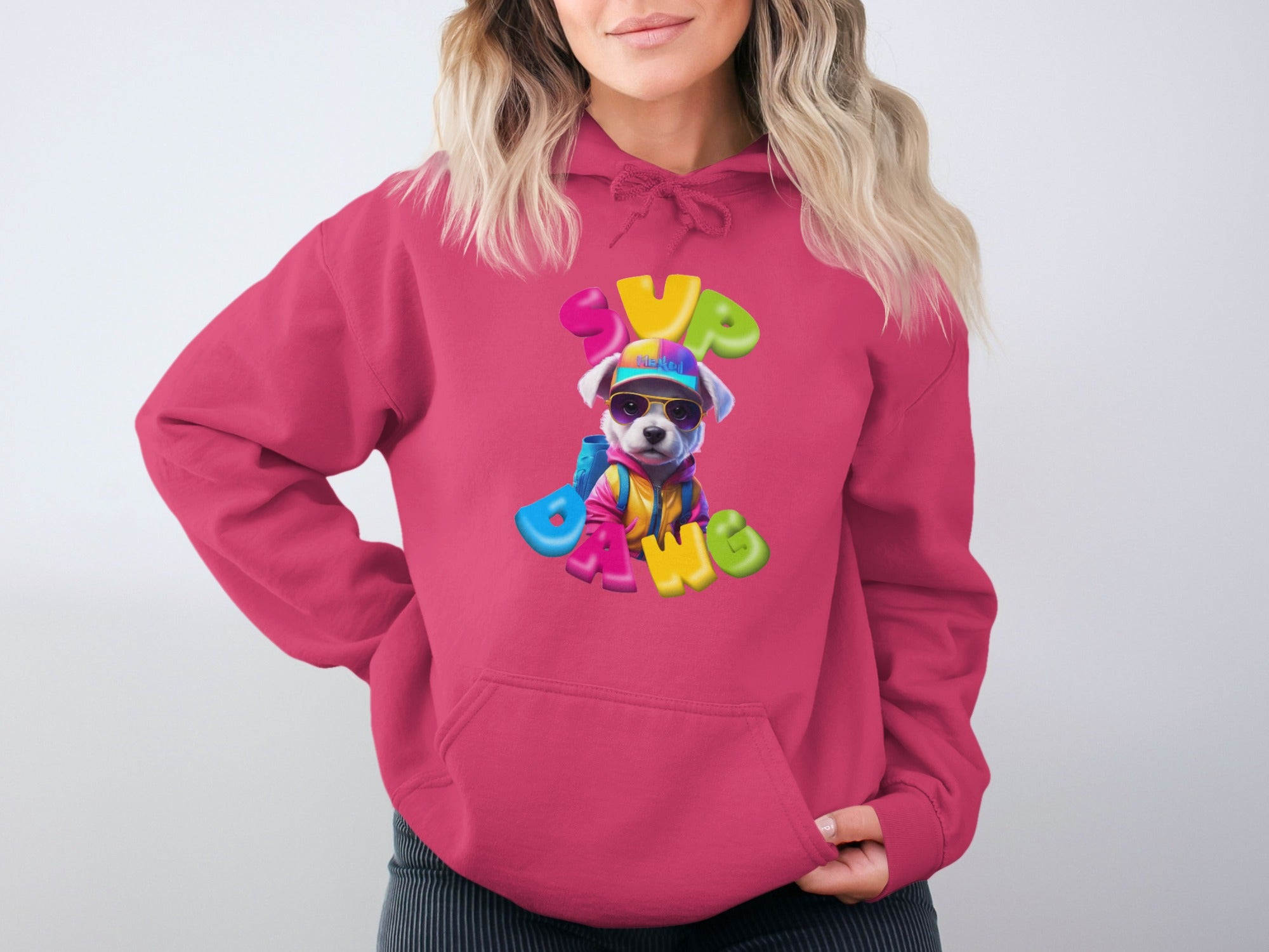 'Colorful Sup Dawg Design Graphic Hoodie product'