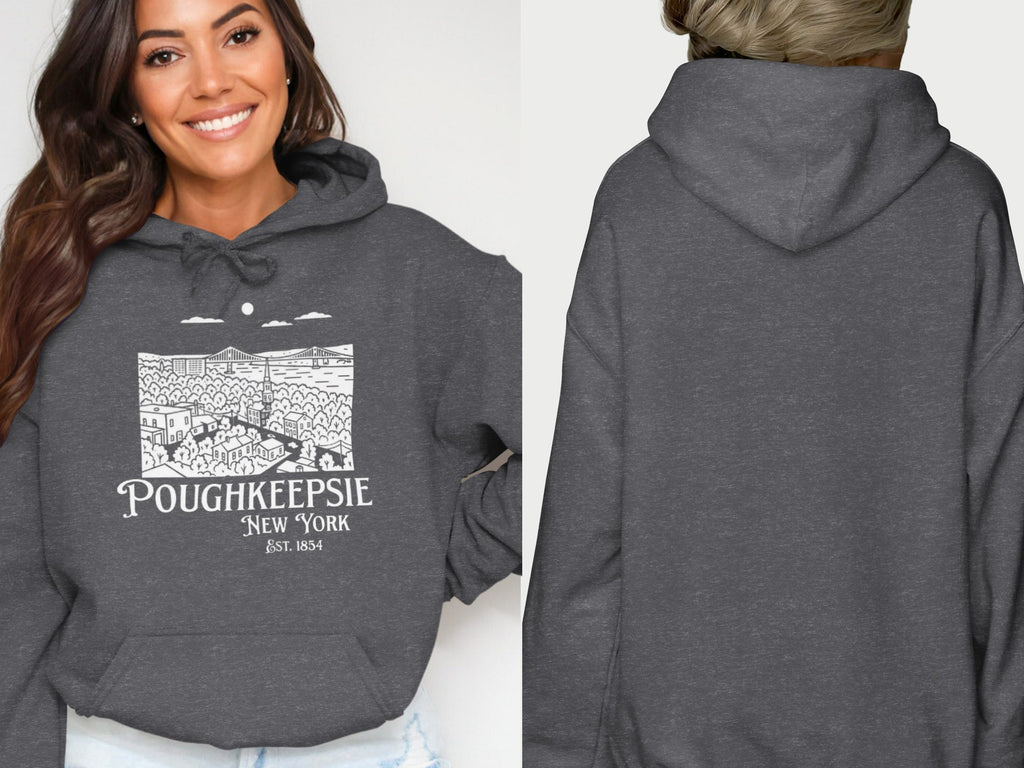 Poughkeepsie New York Est. 1854 Hoodie with Graphic Design