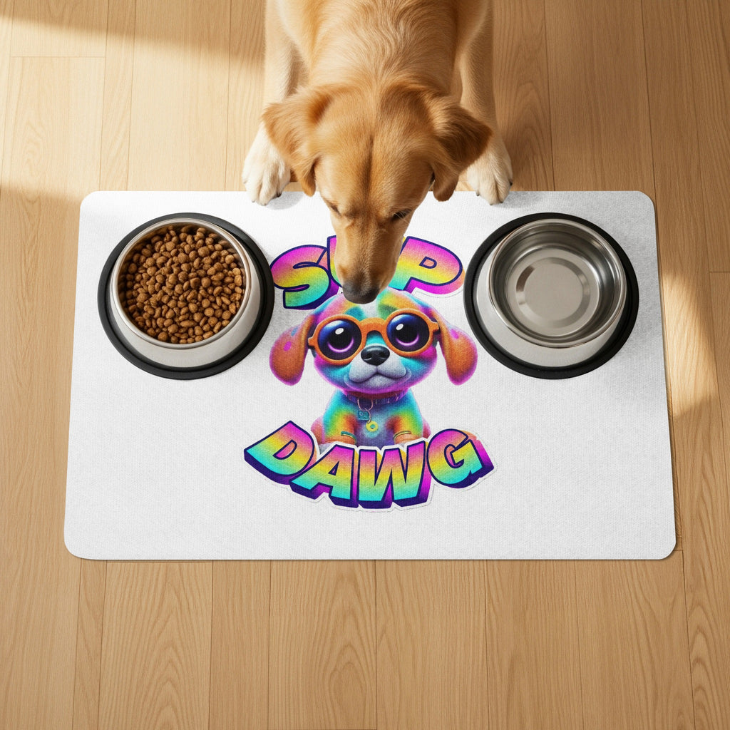 Sup Dawg Cute Colorful Dog Food Mat product type