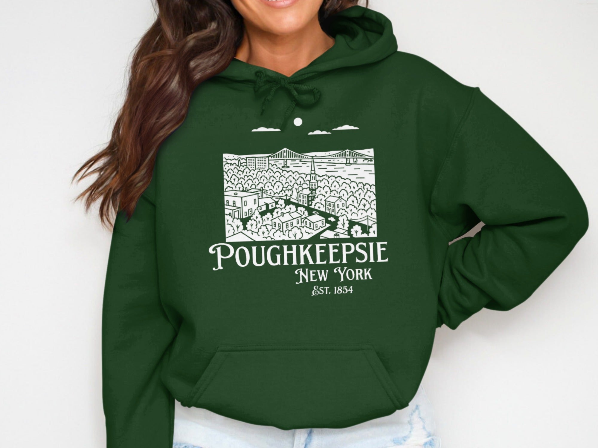 Poughkeepsie New York Est 1854 Graphic Hoodie