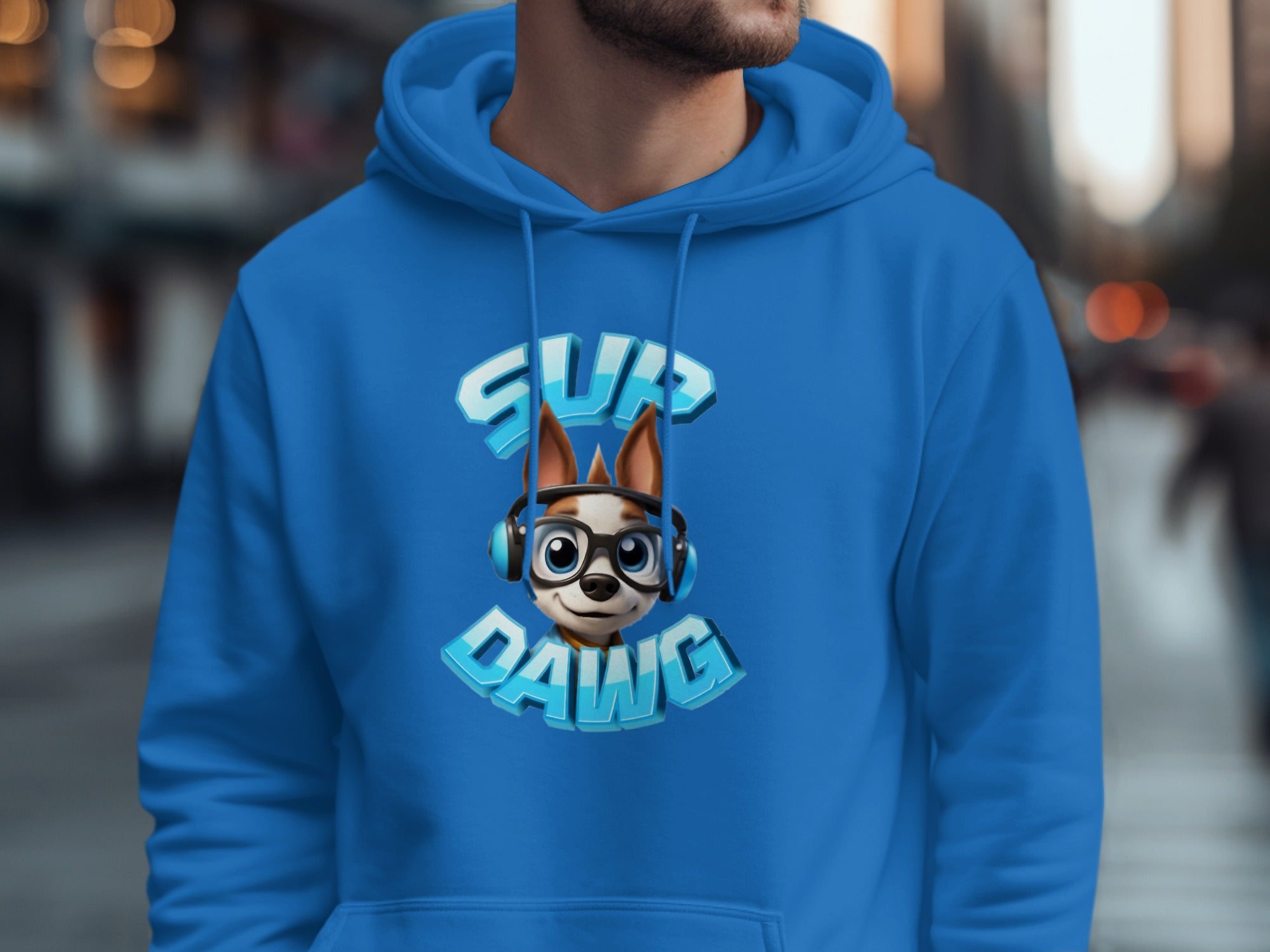 Surf Dawg Stylish Blue Hoodie