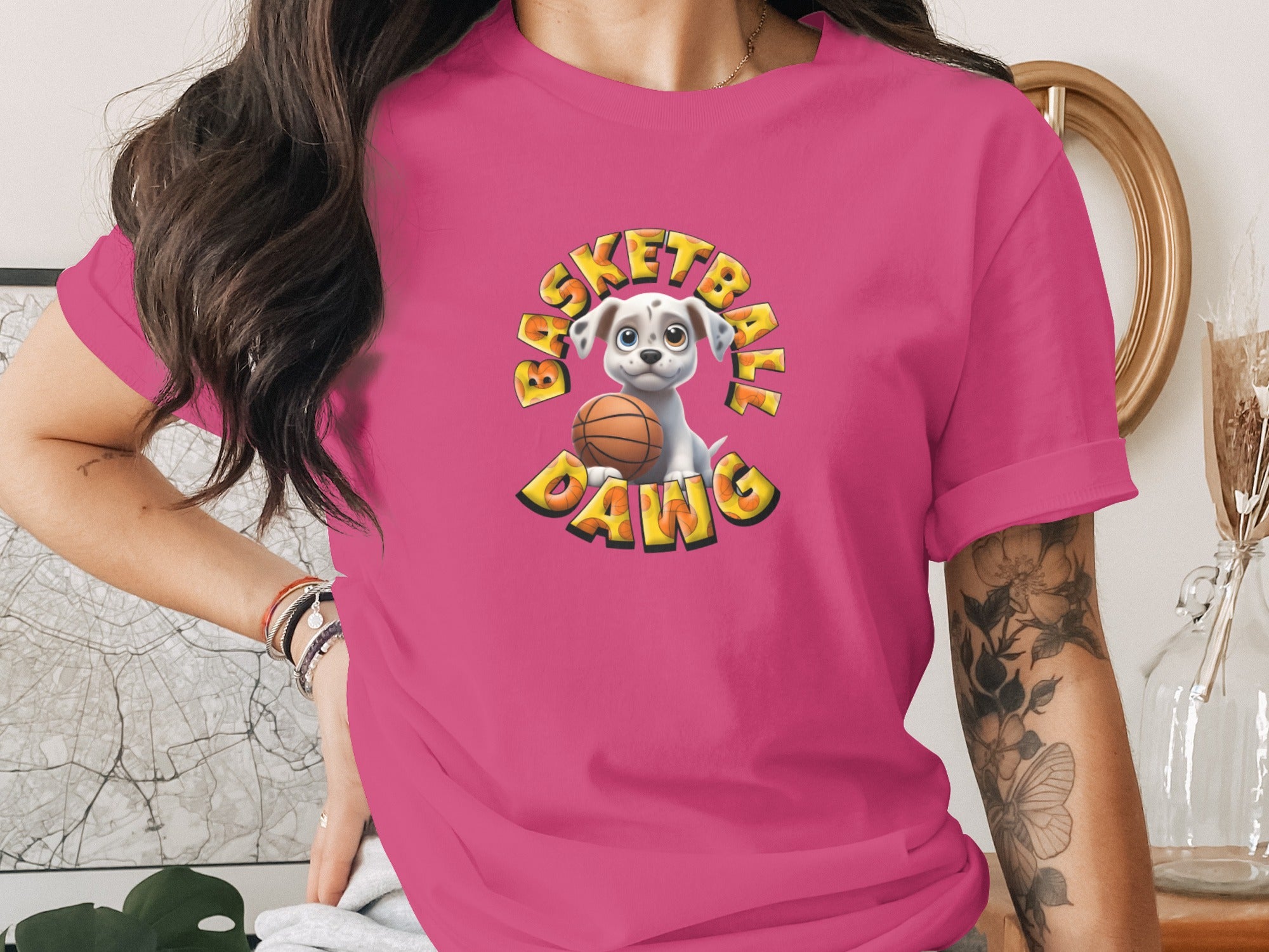 Basketball Dawg Graphic Tee for Sporty Style