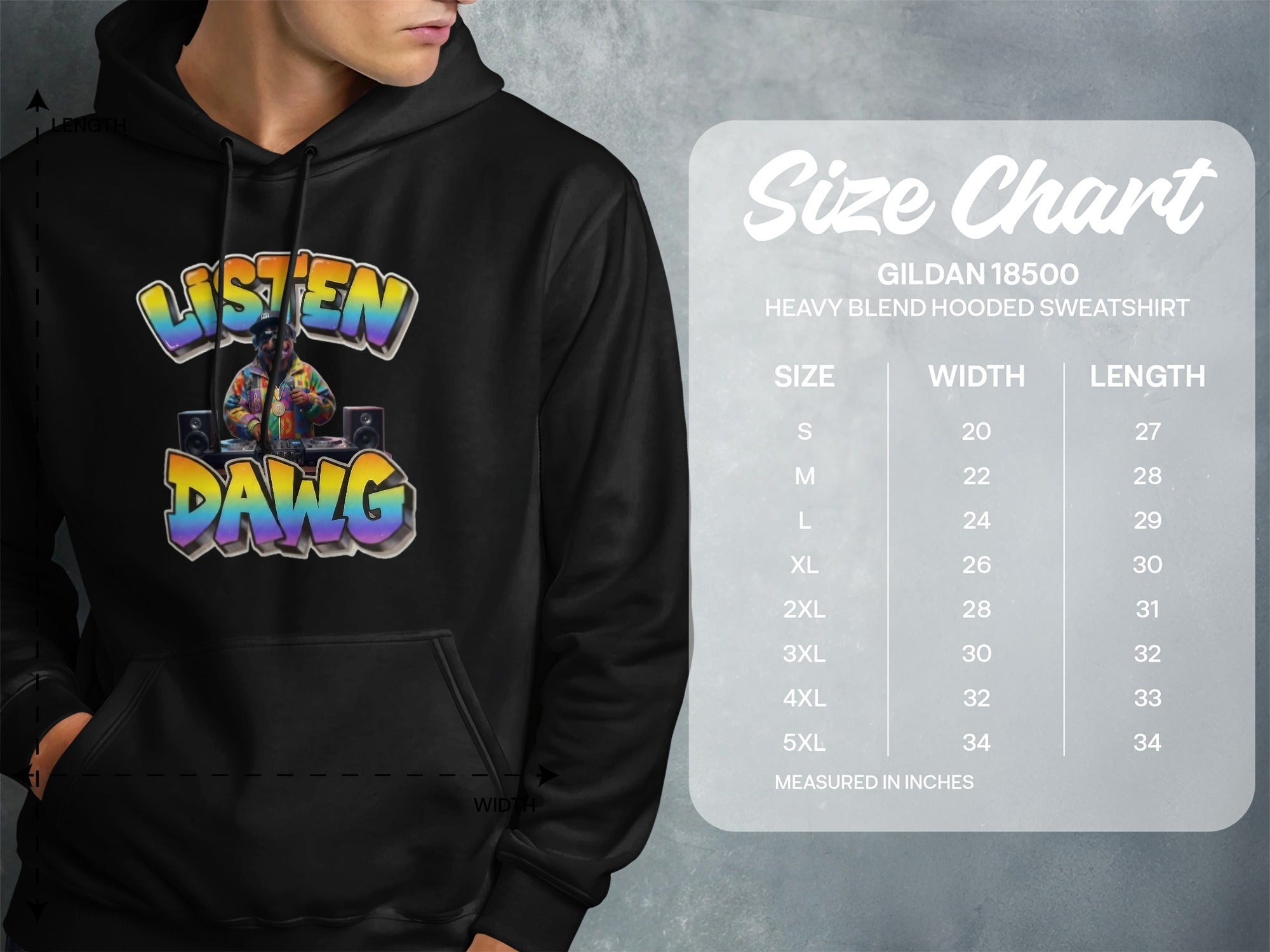 Listen Dawg Graphic Heavy Blend Hooded Sweatshirt product