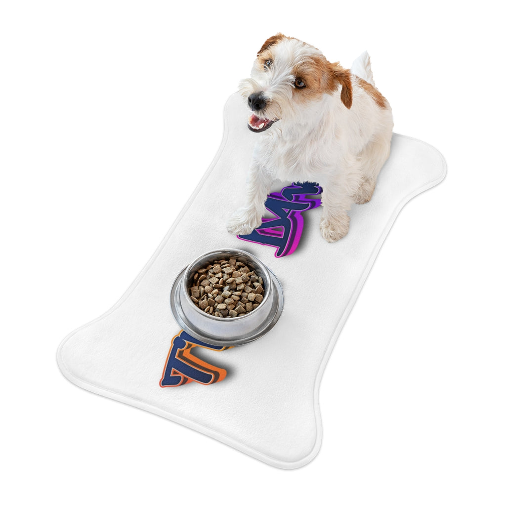 Cute Dog on White Bone Shaped Feeding Mat Product