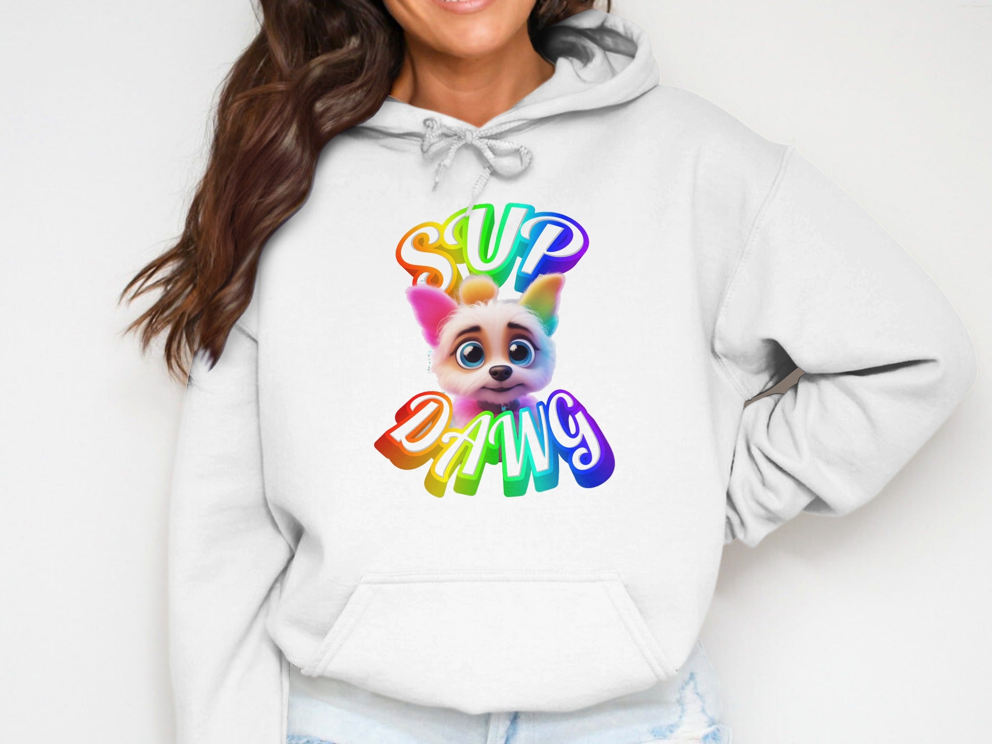 Colorful Sup Dawg Graphic Hoodie Sweatshirt product type