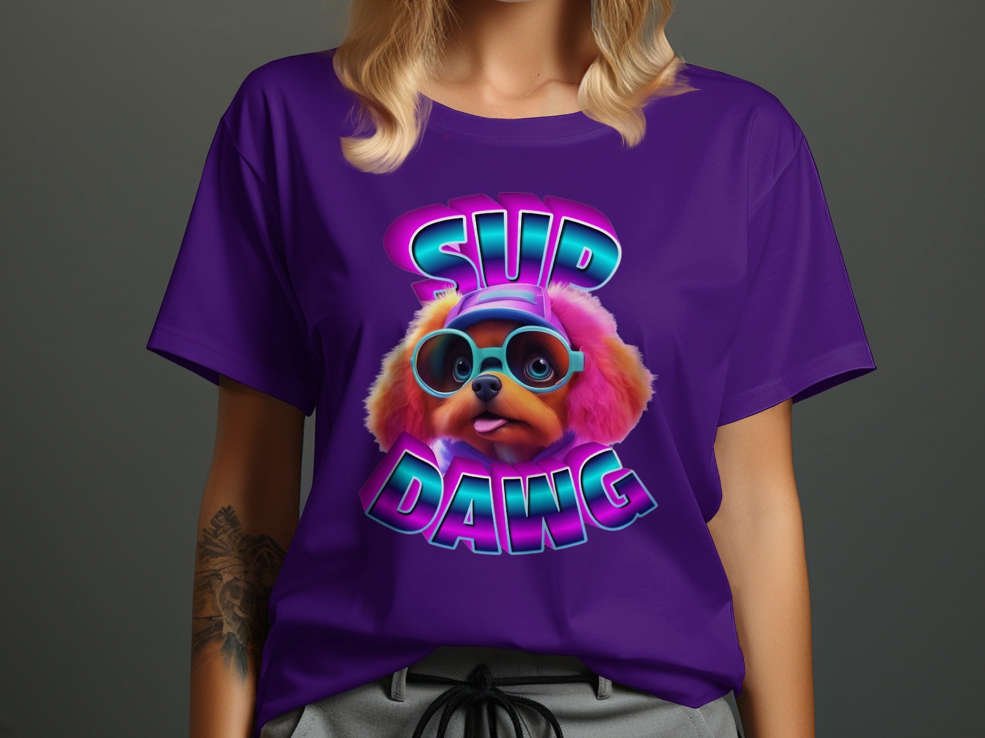 Sup Dawg Sunglasses Dog Graphic Print Shirt product