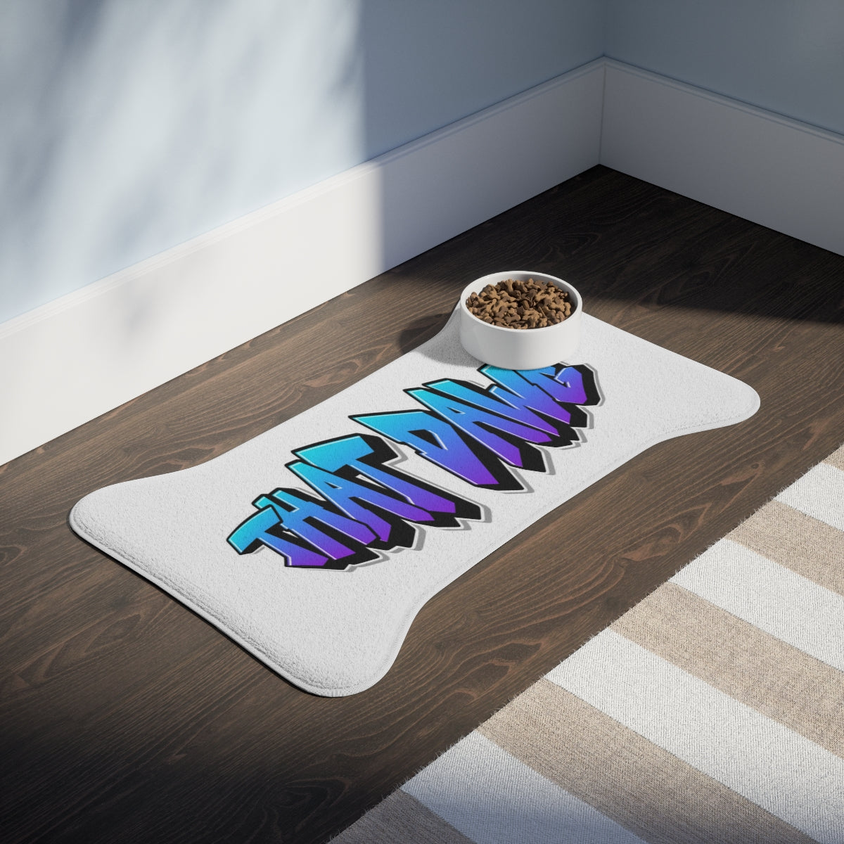 THAT VIBE Graffiti Art Pet Food Mat for Stylish Pets