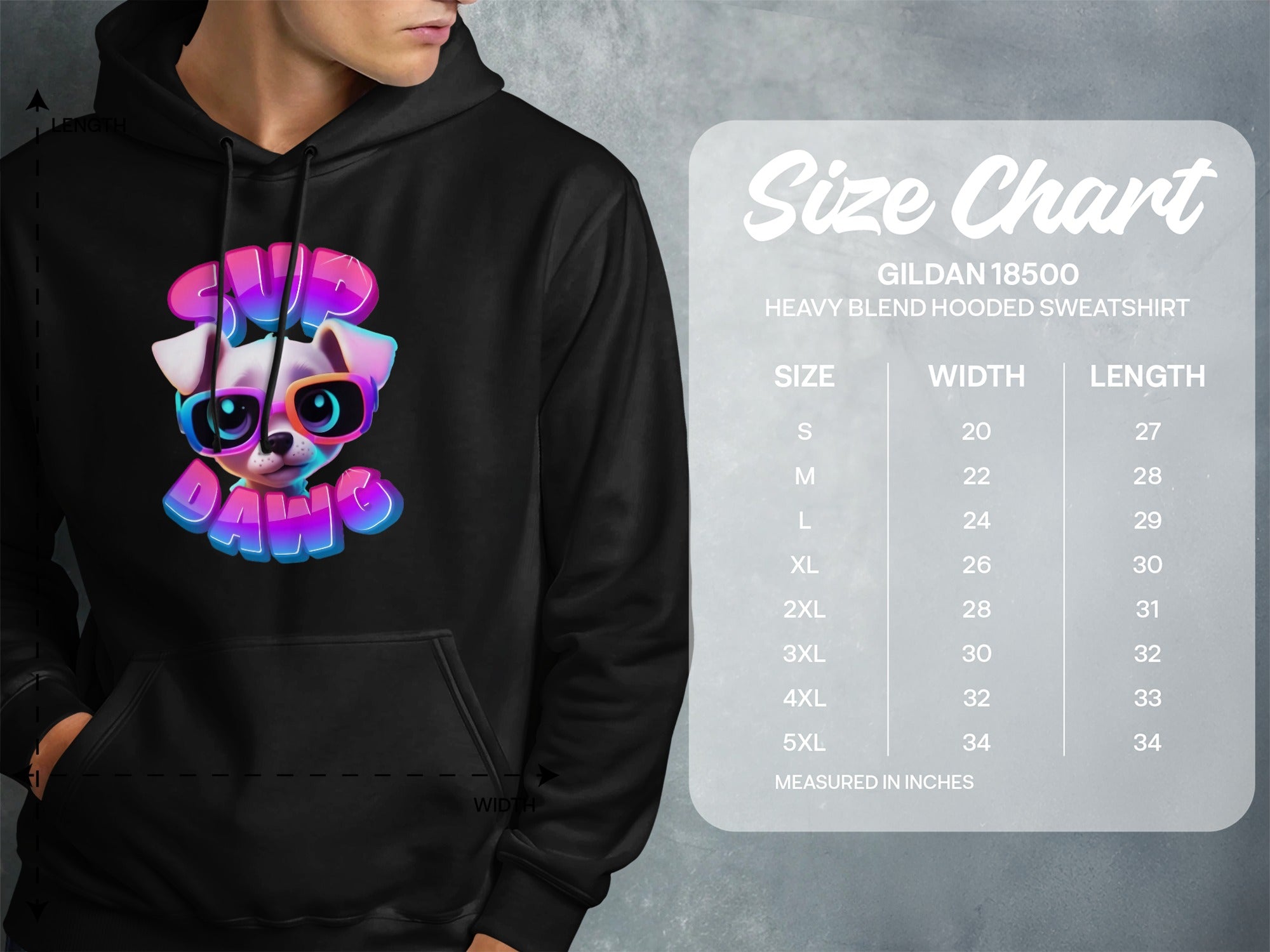 Cool Cute Puppy Design Gildan 18500 Hooded Sweatshirt product