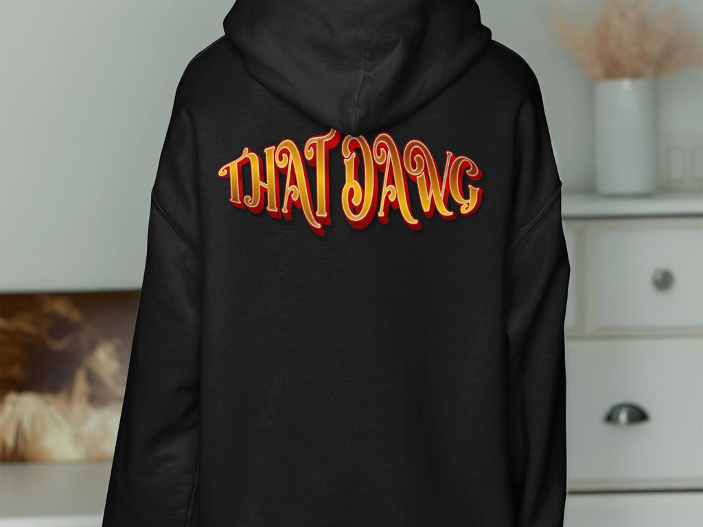 That Dawg Text Print Black Pullover Hoodie product