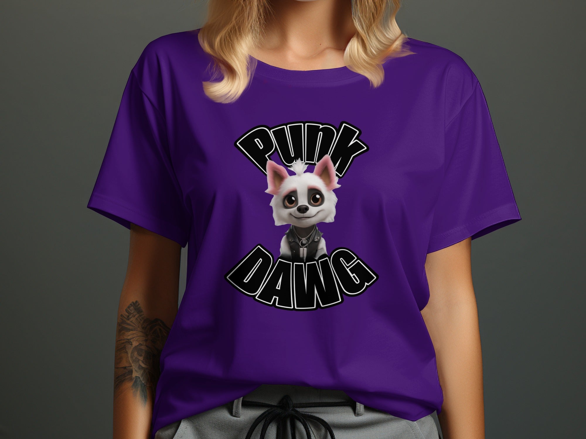 Punk Dawg Graphic Purple T-shirt