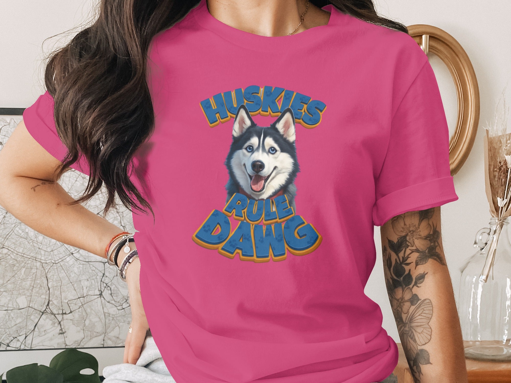 Huskies Rule Dawg Graphic Design T-shirt