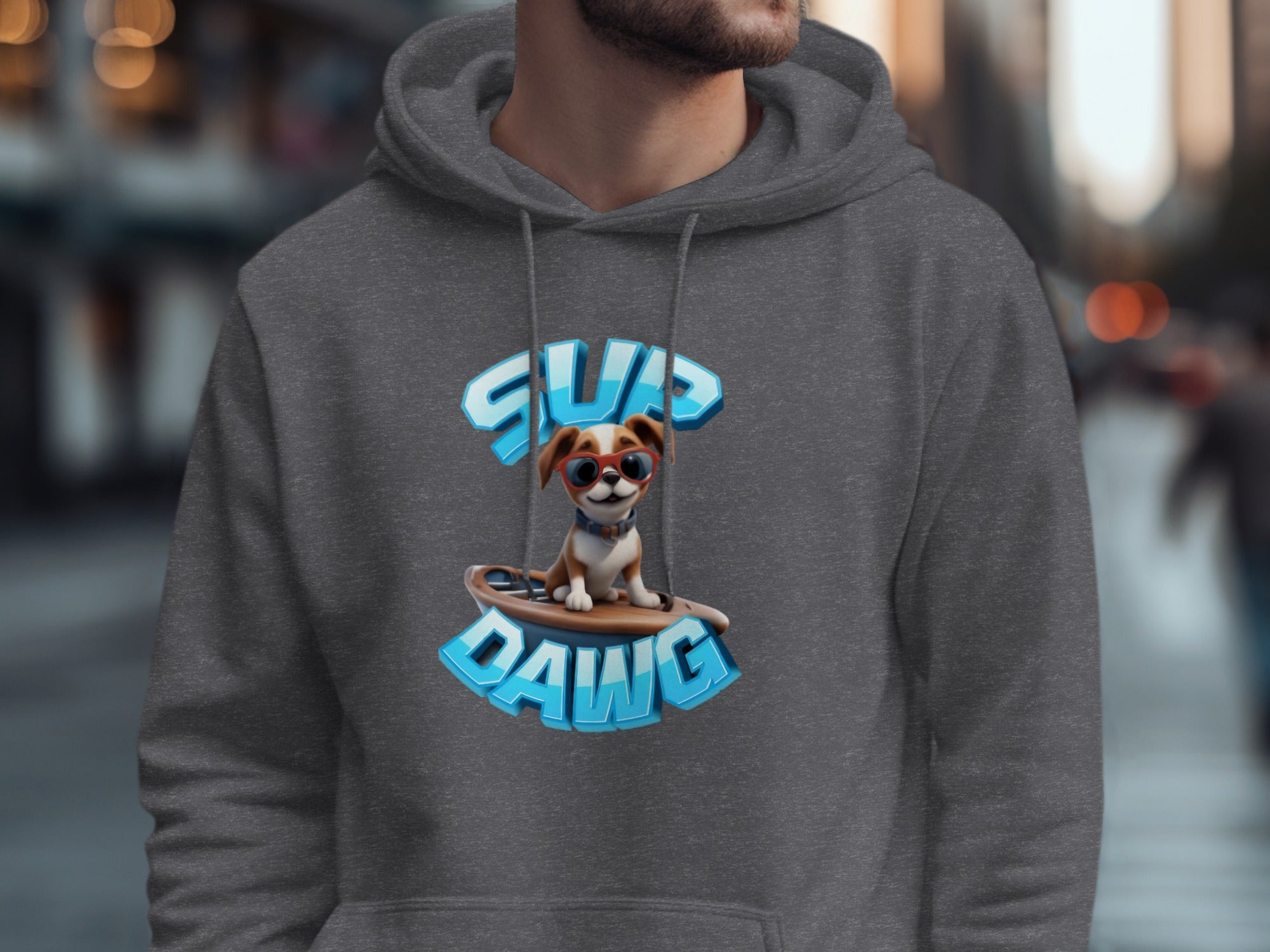 Sup Dawg Funny Surfing Dog Hoodie
