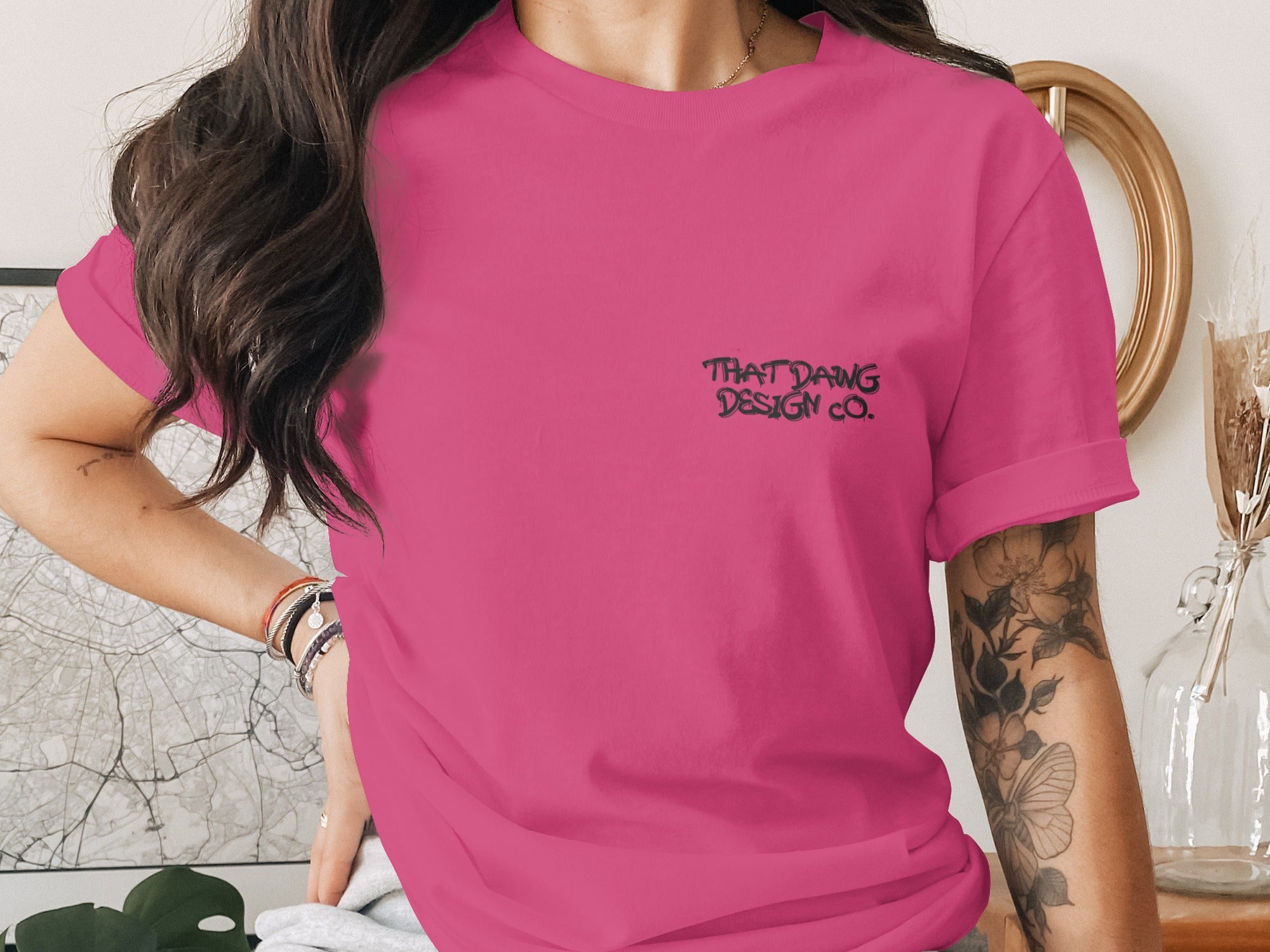 THAT DANG DESIGN CO. Pink T-Shirt Casual Fashion