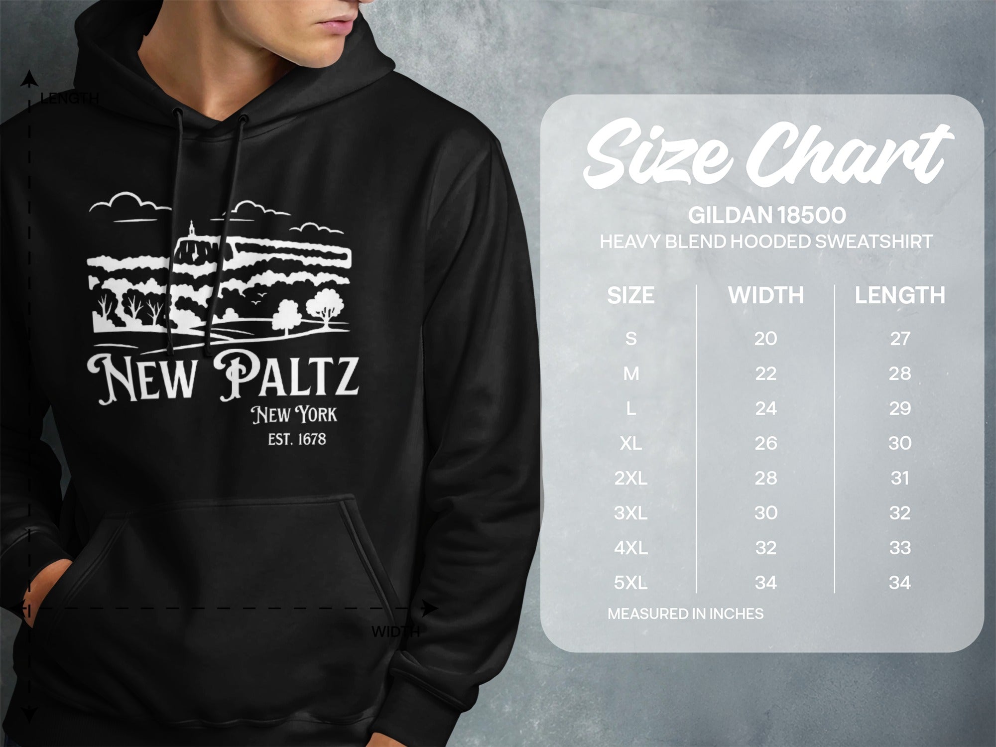 New Paltz Est 1678 Heavy Blend Hooded Sweatshirt