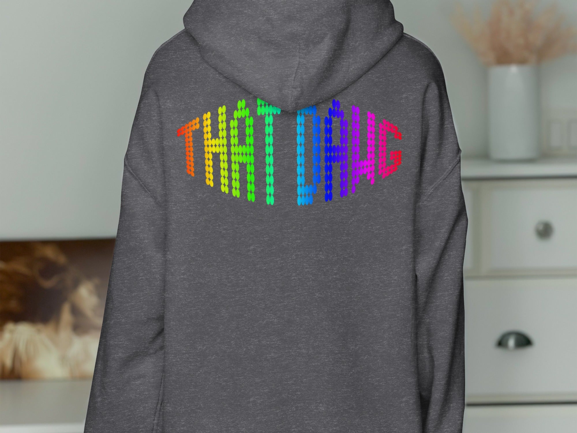 THAT DAWG Rainbow Text Print Hoodie product type