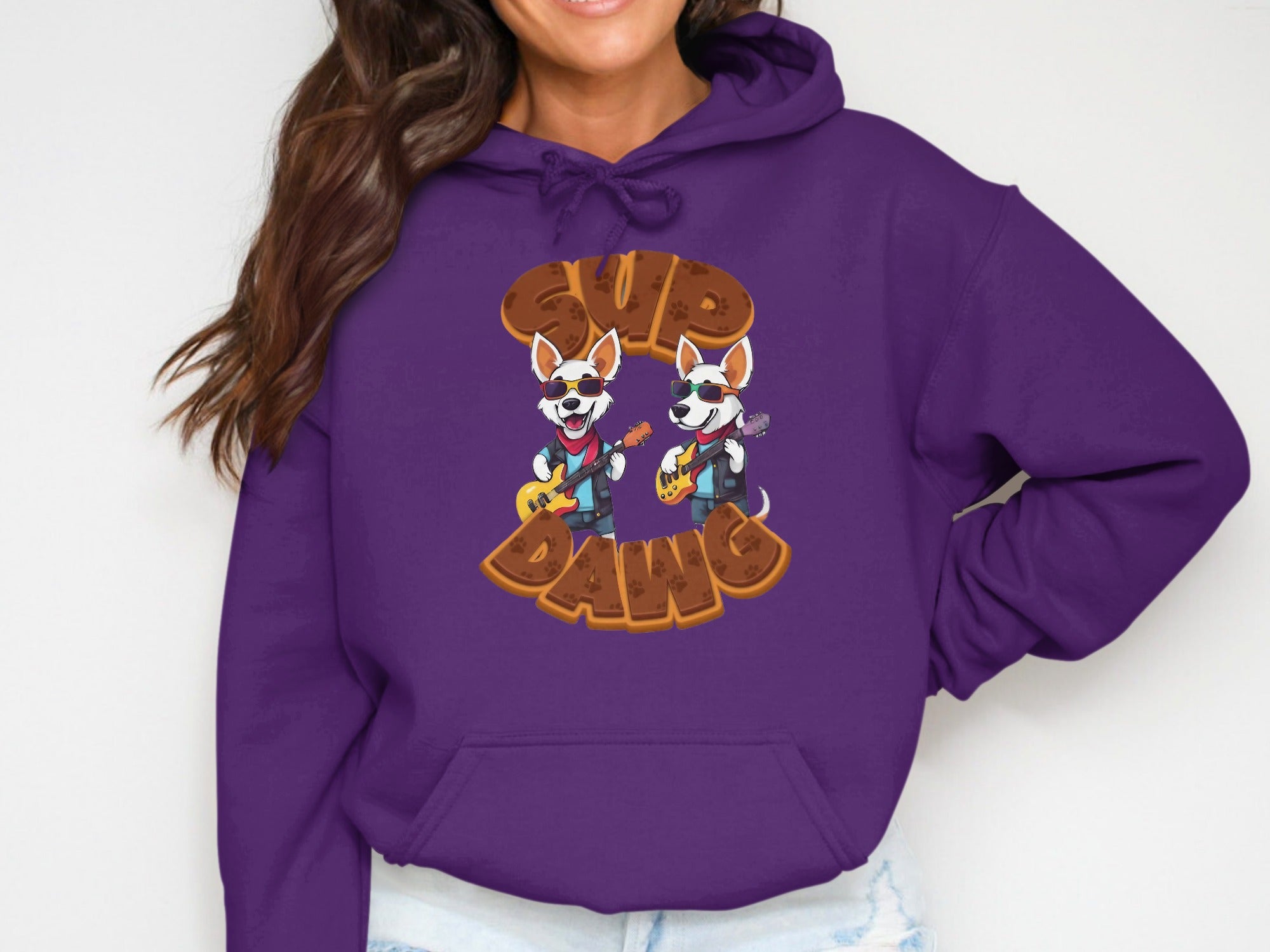 Cute Puppy Duo Playing Guitar Hoodie