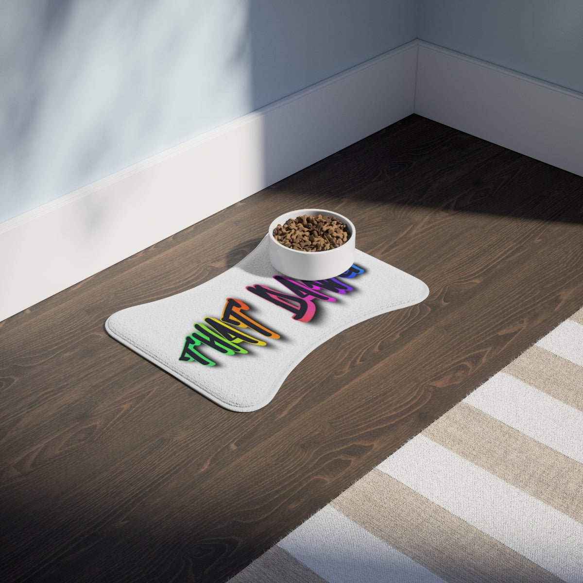 That Way Printed Pet Feeding Mat for Stylish Mealtimes