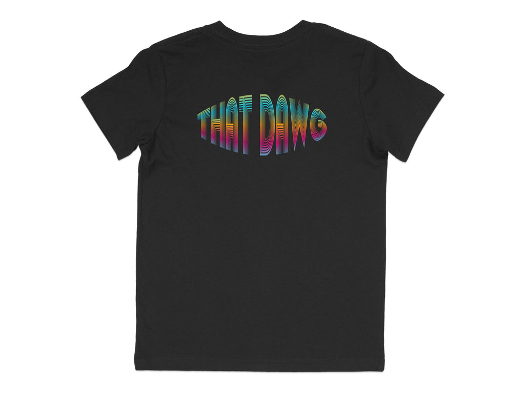 THAT DAWG Black Shirt with Vibrant Text product type