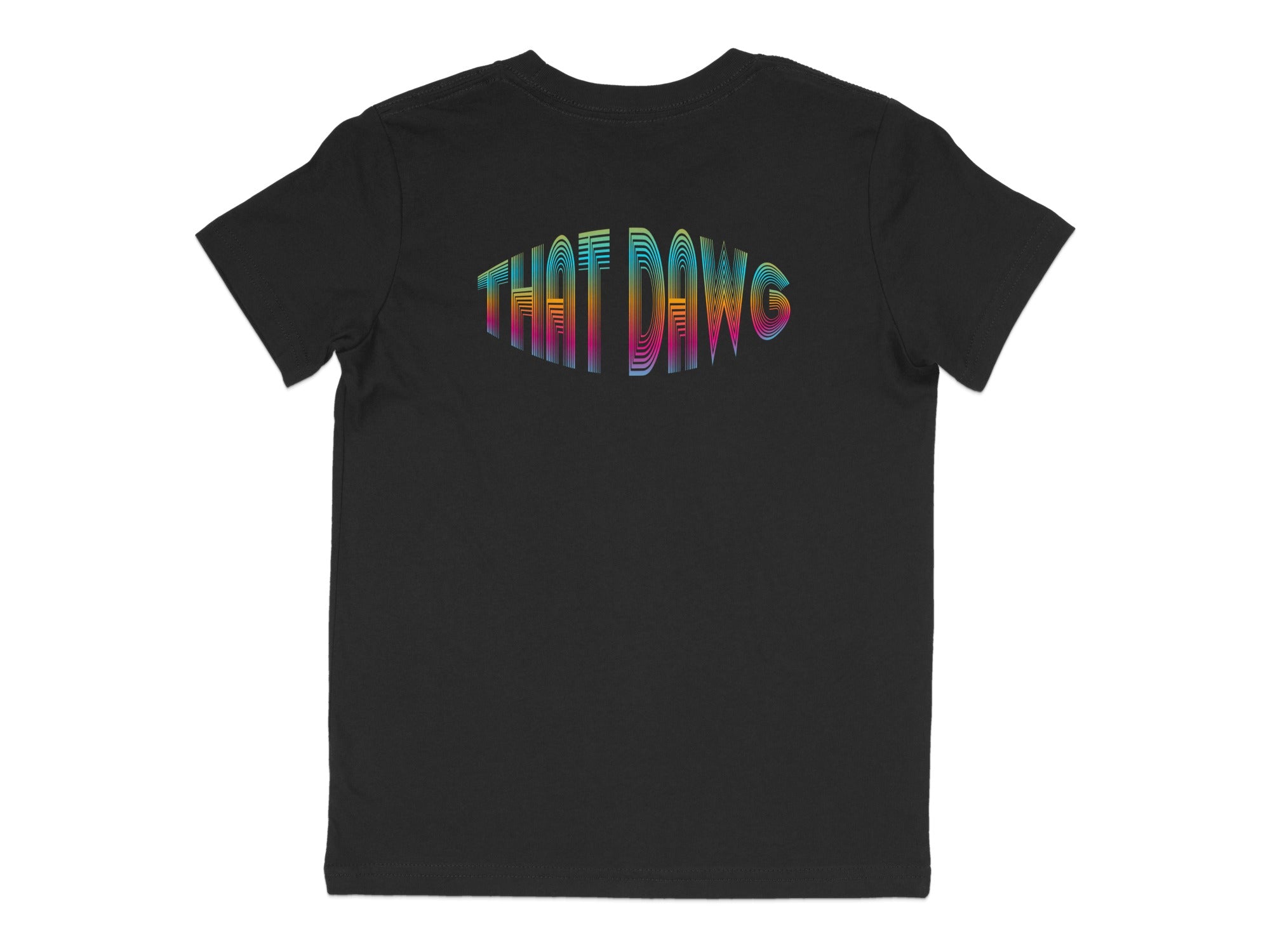 THAT DAWG Black Shirt with Vibrant Text product type