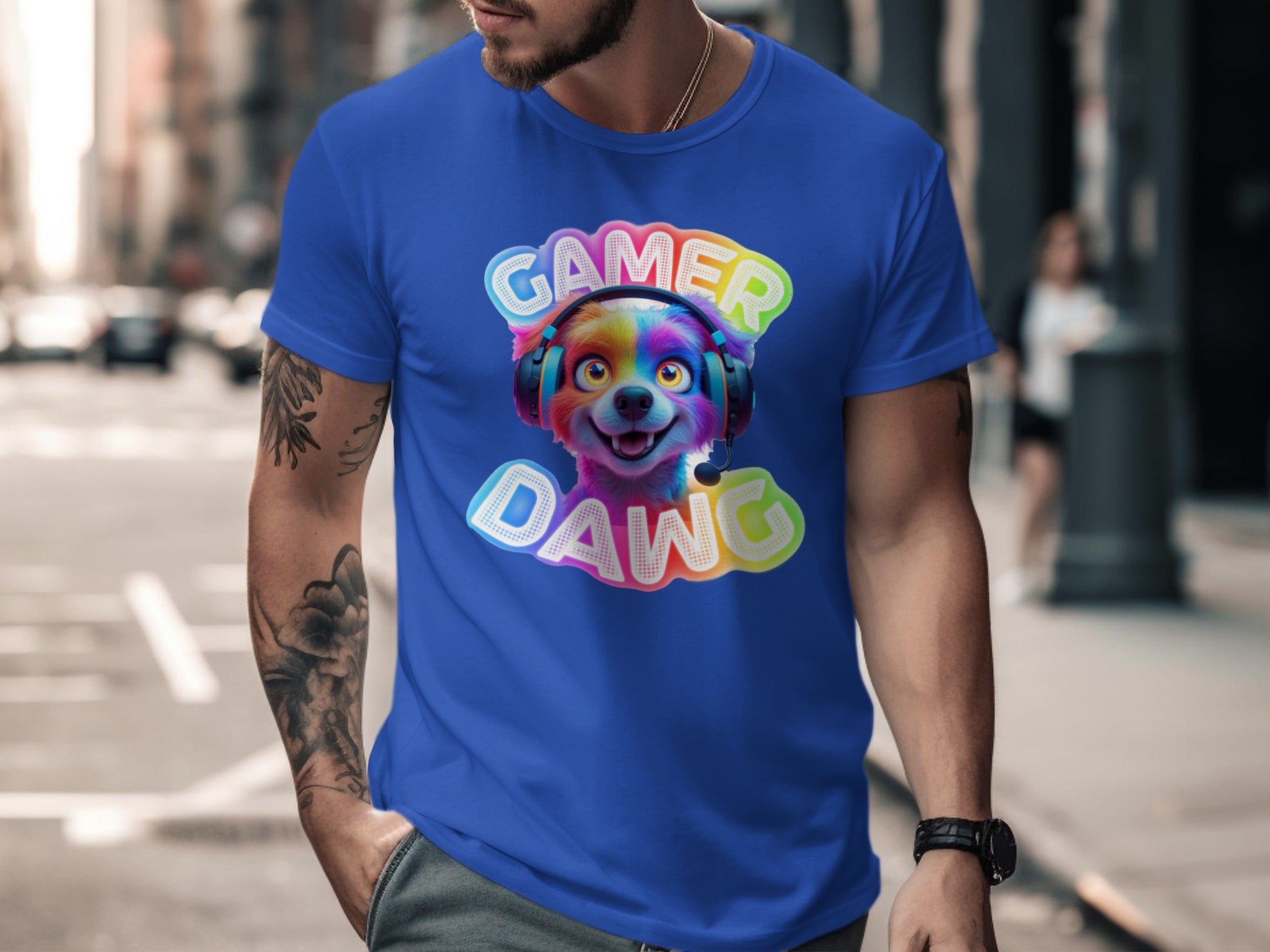 Colorful Gamer Dawg Graphic T-Shirt product