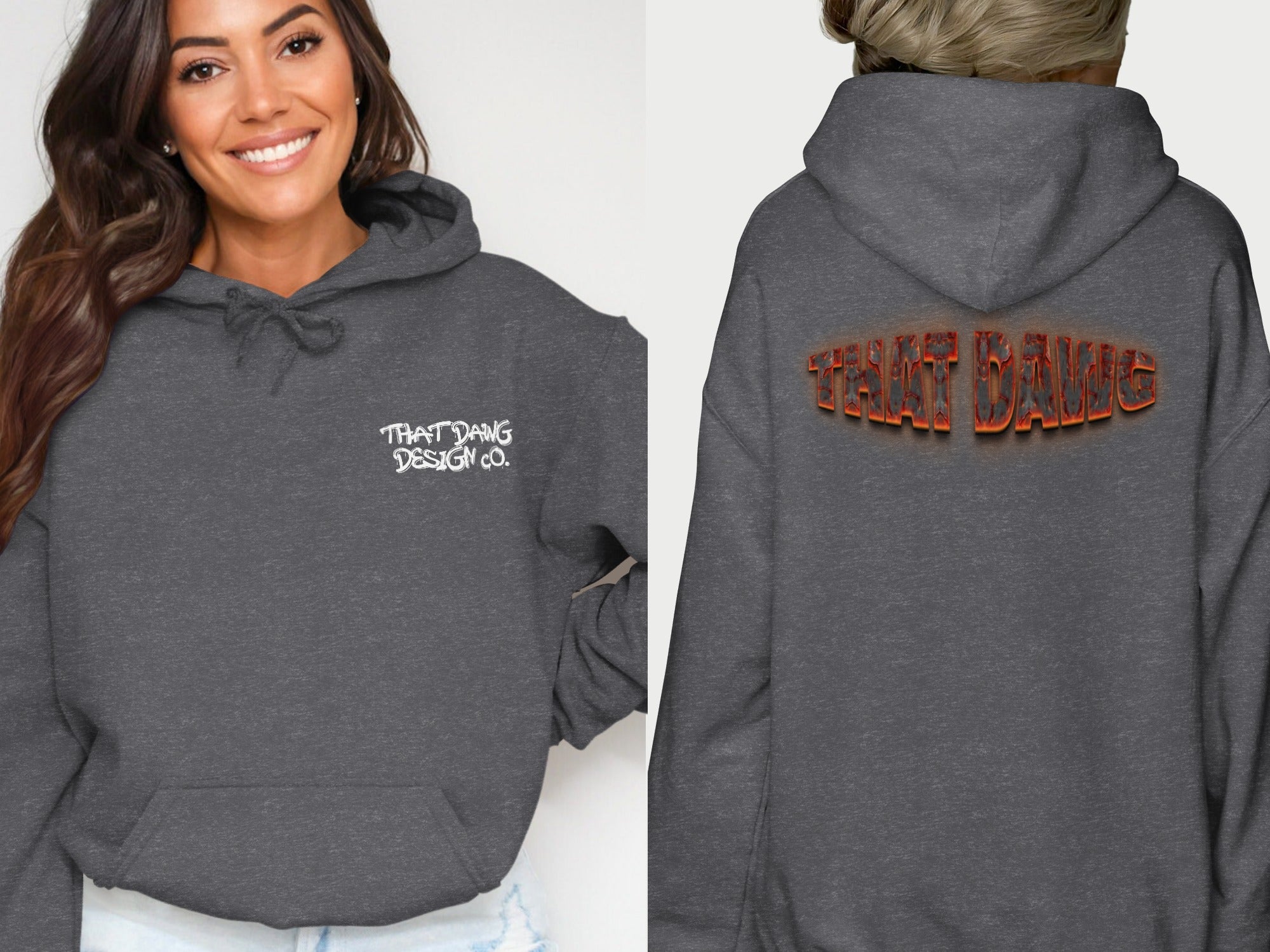 Trendy Grey Hooded Sweatshirt with Unique Print product