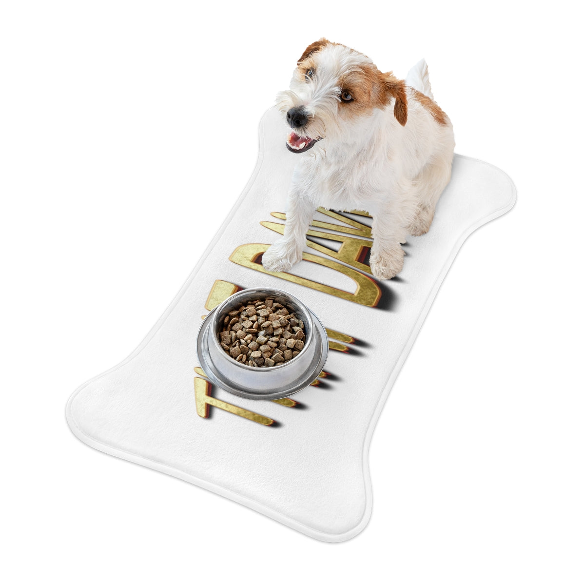 Personalized Dog Bone Shaped Pet Food Mat for Dogs