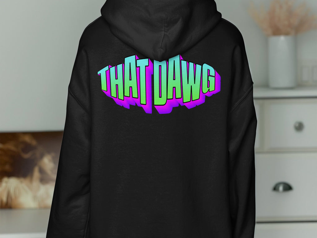 THAT DAWG Graphic Printed Black Hoodie product