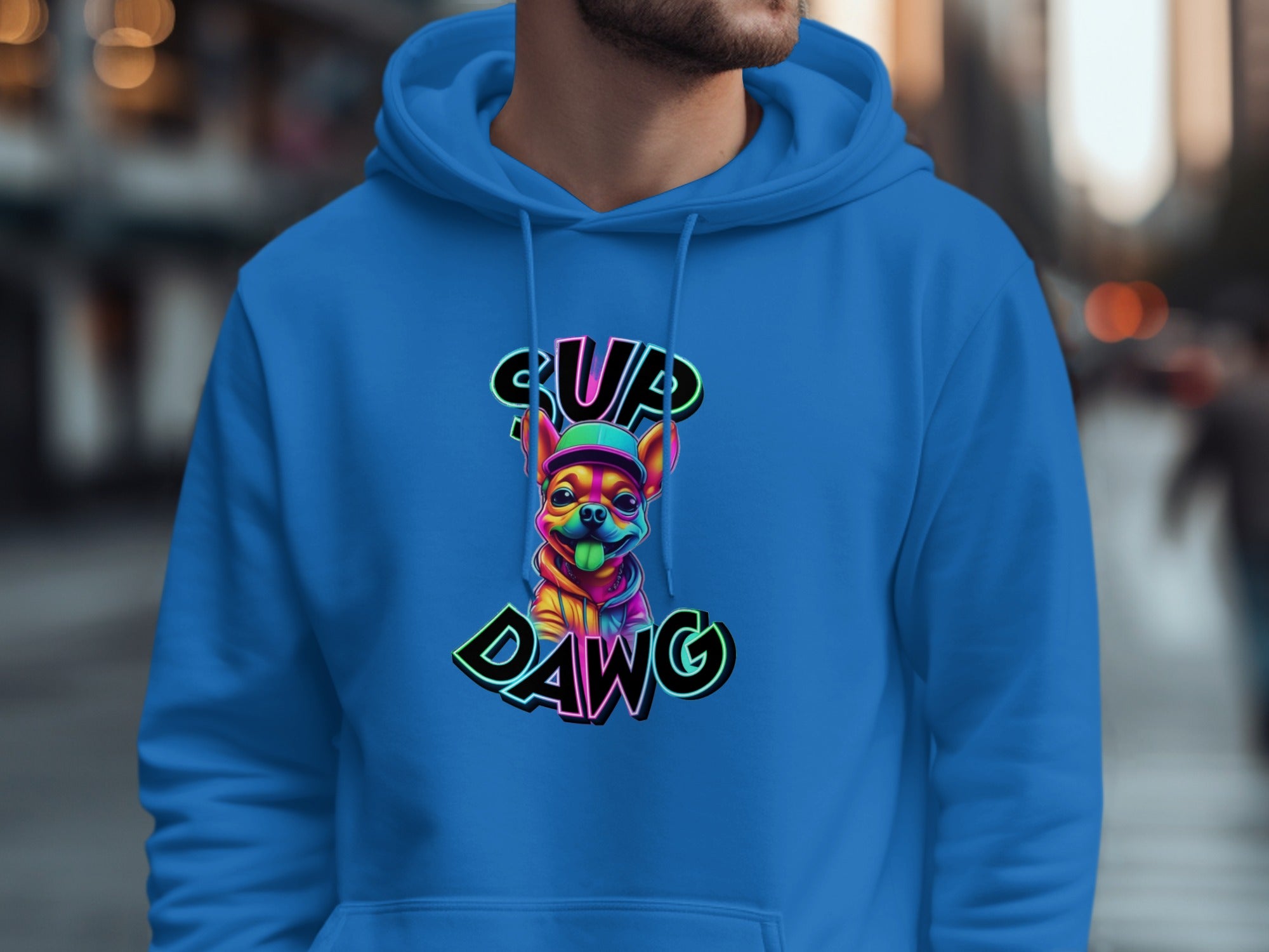 Colorful Sup Dawg Graphic Design Hoodie