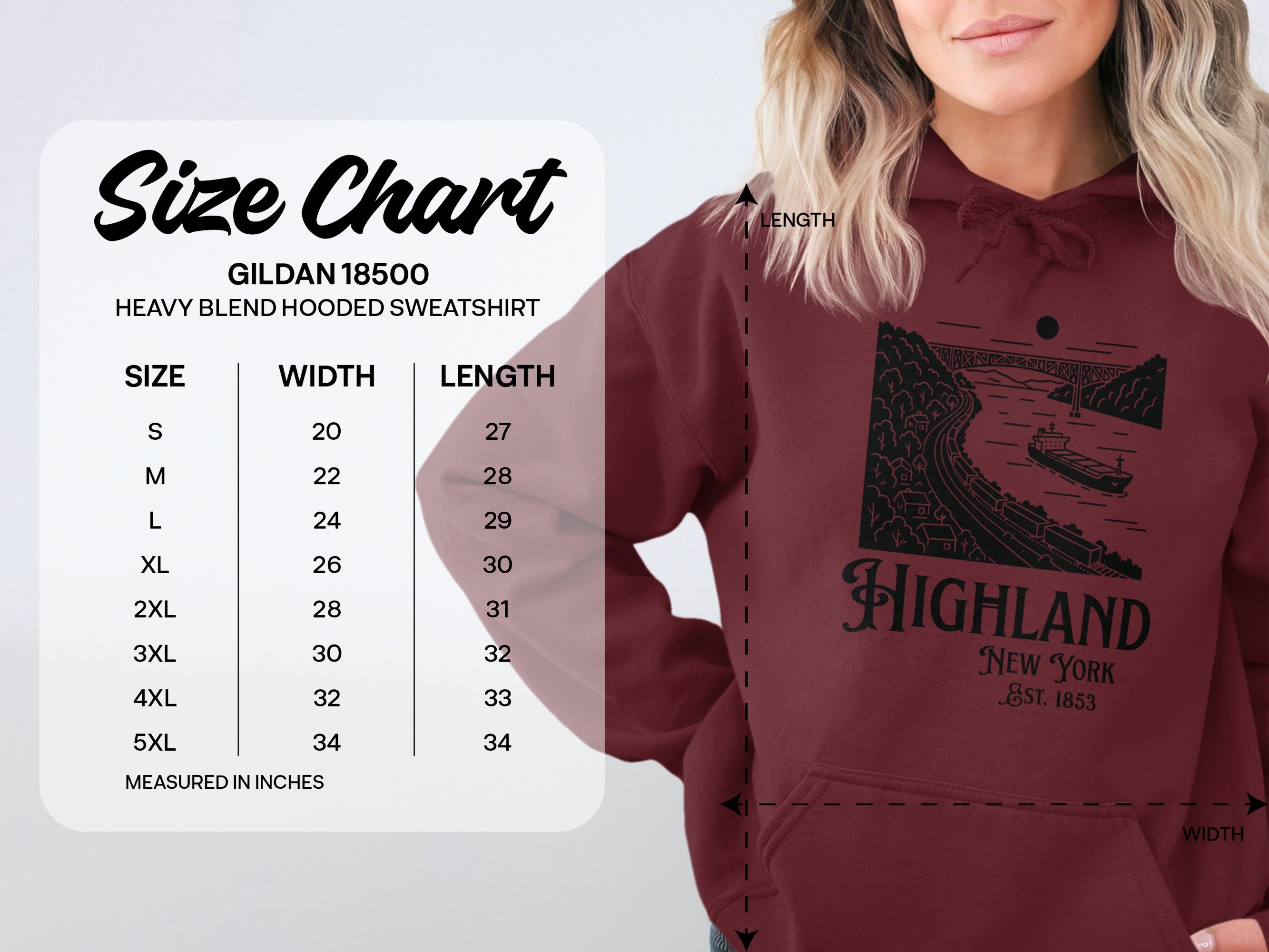 Gildan 18500 Highland New York Est 1853 Hoodie