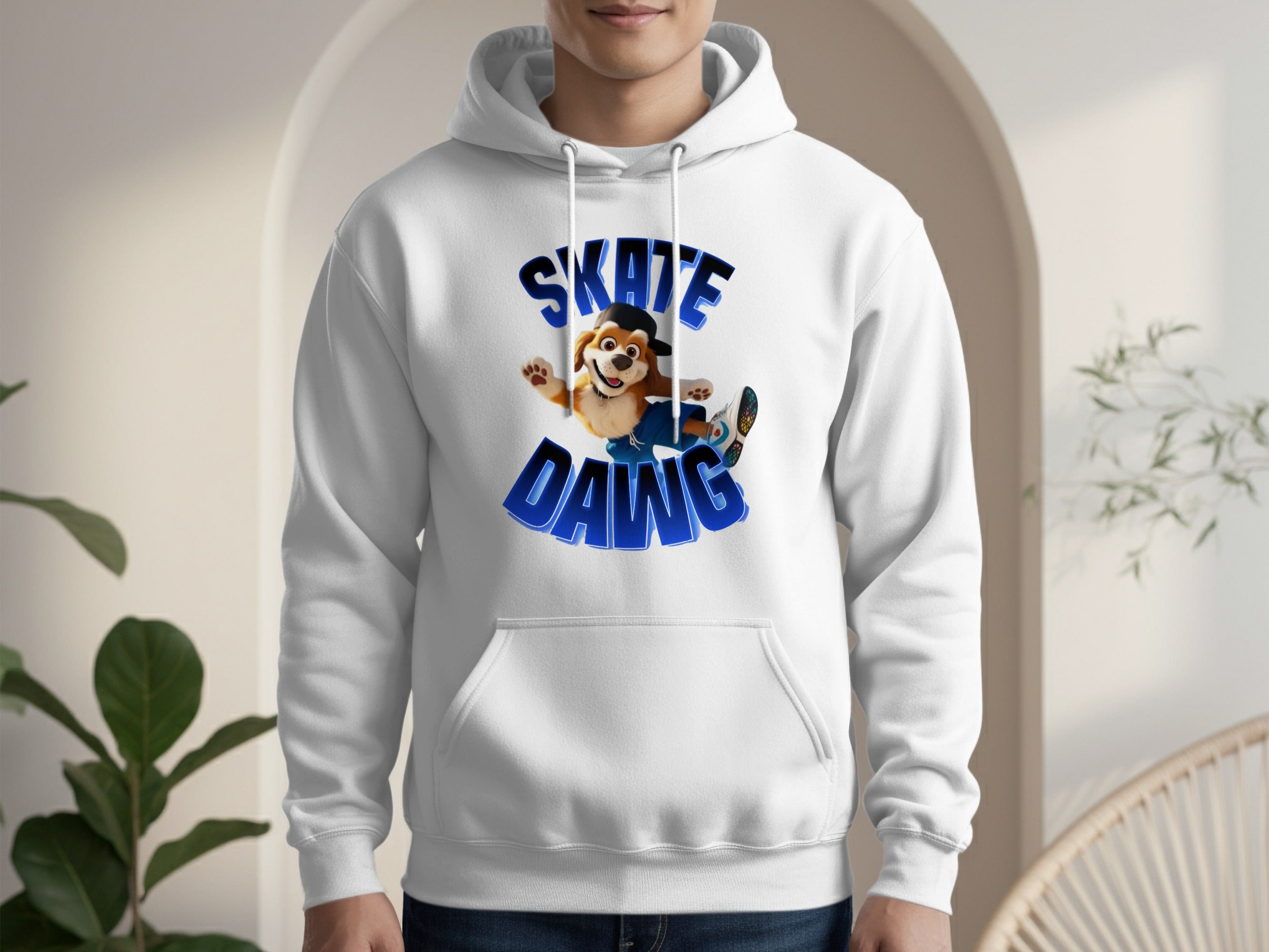 Skate Dawg Hoodie with Cartoon Dog Design