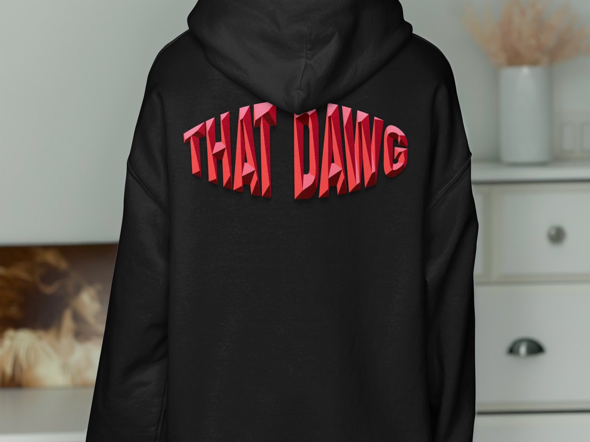 Black Hooded Sweatshirt with THAT DAWG Graphic product type