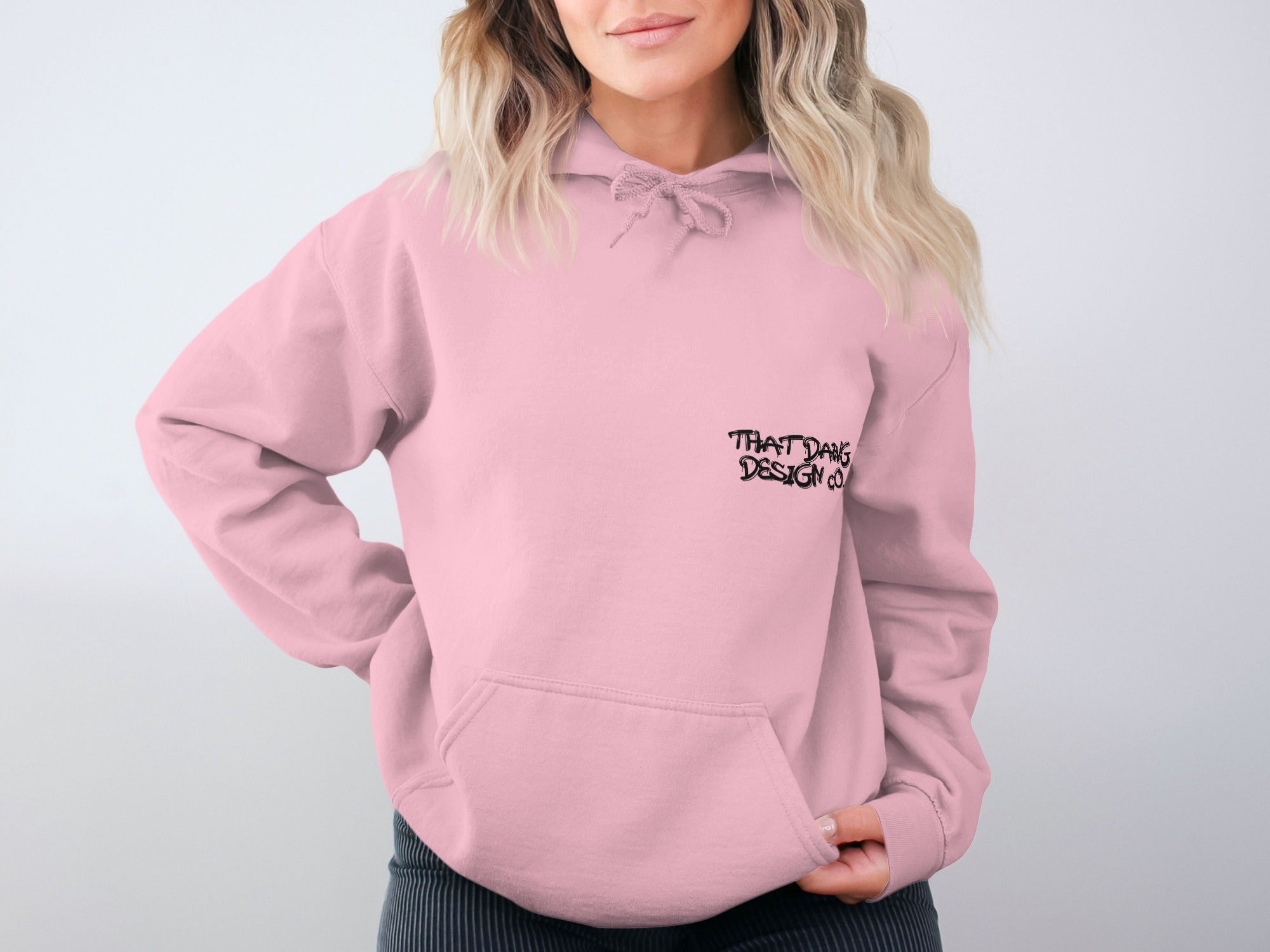 Pink Hoodie with That Dang Design Co Print Hoodie