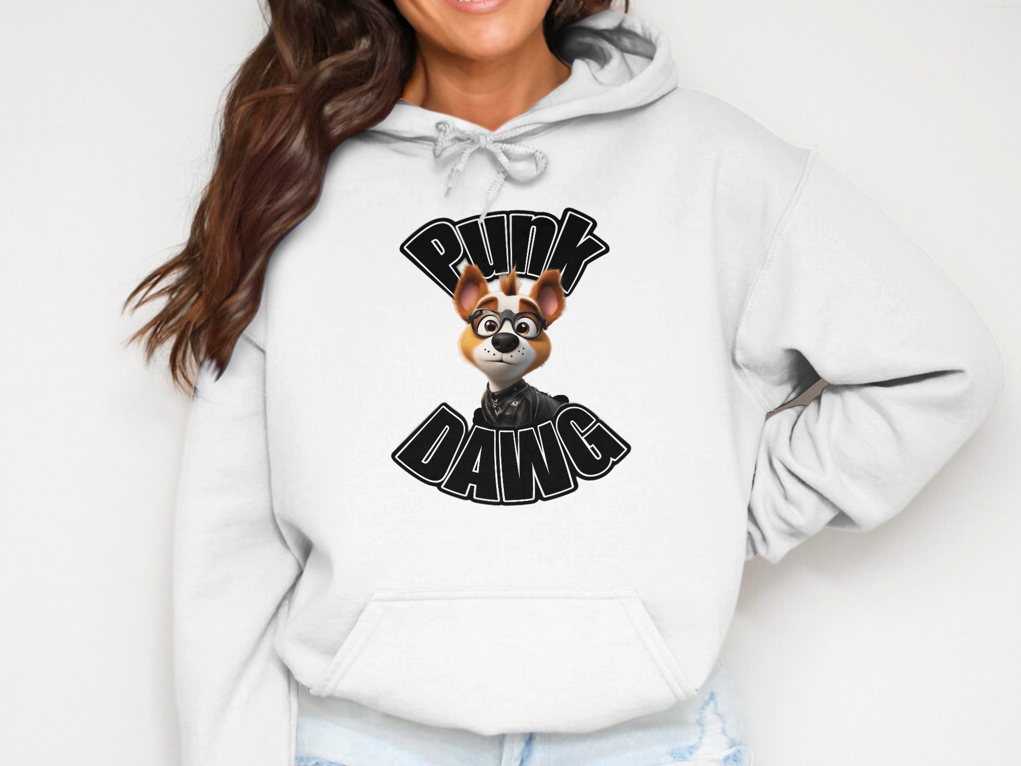 Punk Dawg Hoodie with Unique Dog Graphic Design