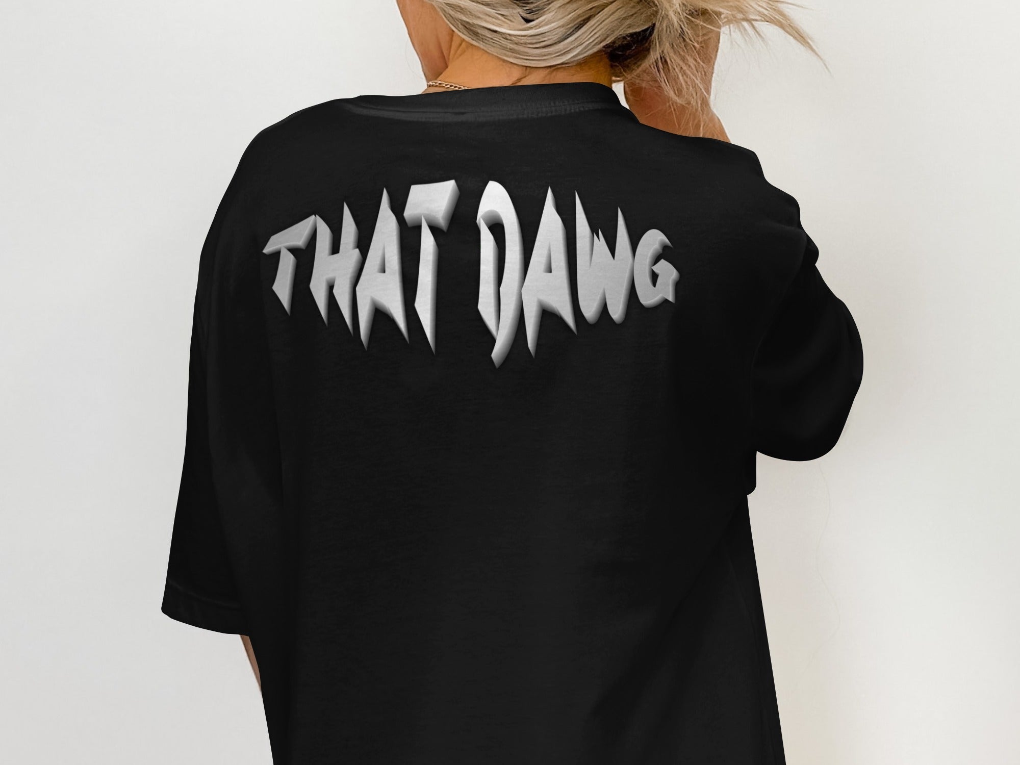 Bold Graphic Tee Featuring That Dawg Text Design product type
