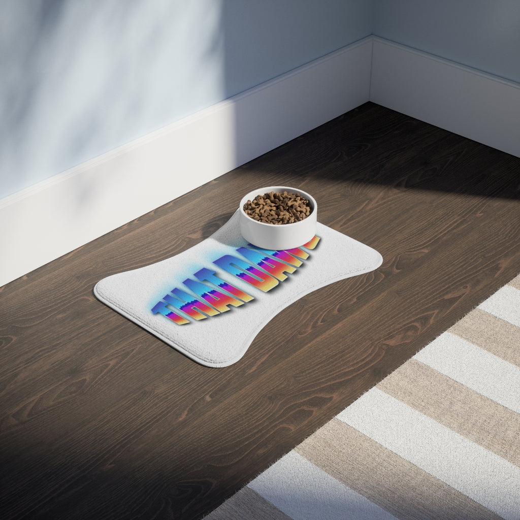 Stylish Gradient Striped Pet Food Bowl Mat for Cats and Dogs