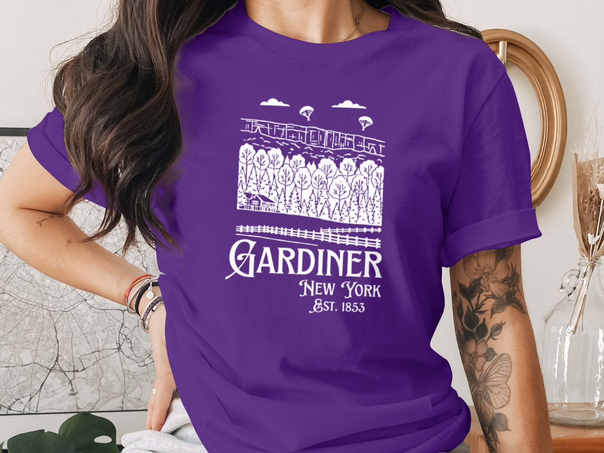Gardiner New York Est 1853 Graphic Print Shirt
