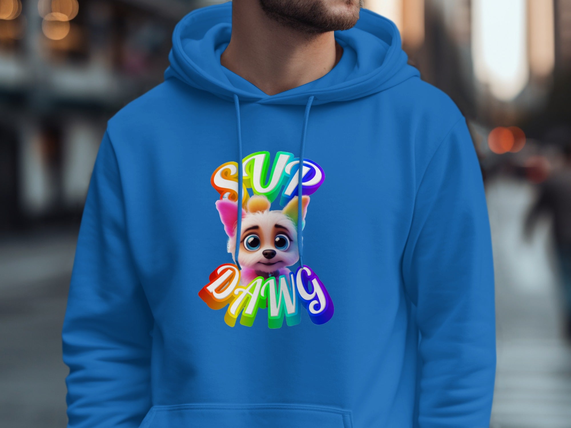 Sup Dawg Rainbow Puppy Design Hoodie product type