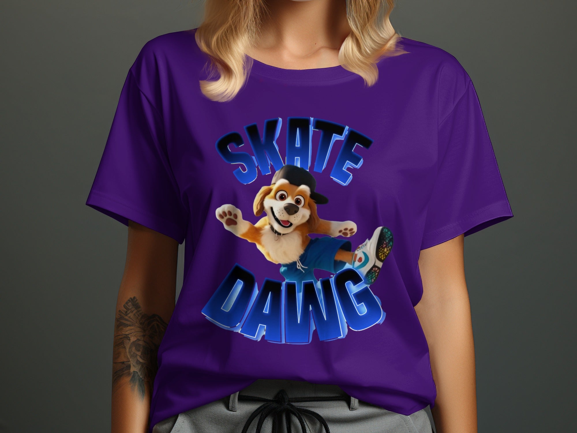 Skate Dawg Graphic Tee Purple Shirt