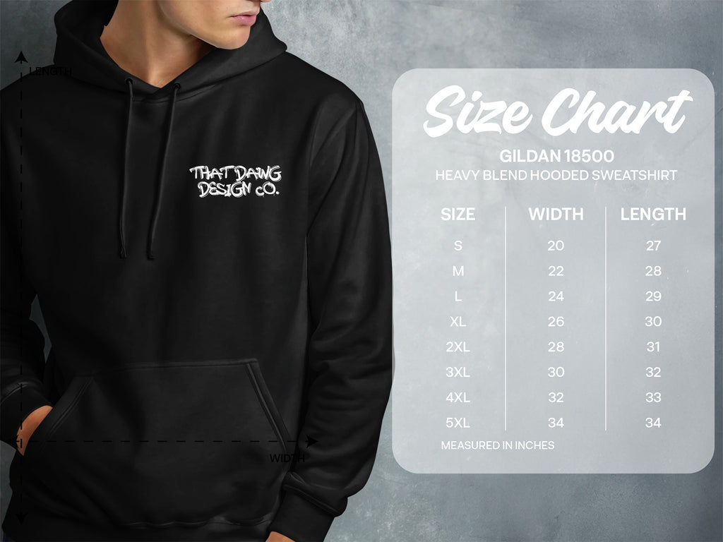 Gildan Size Chart Heavy Blend Hooded Sweatshirt product