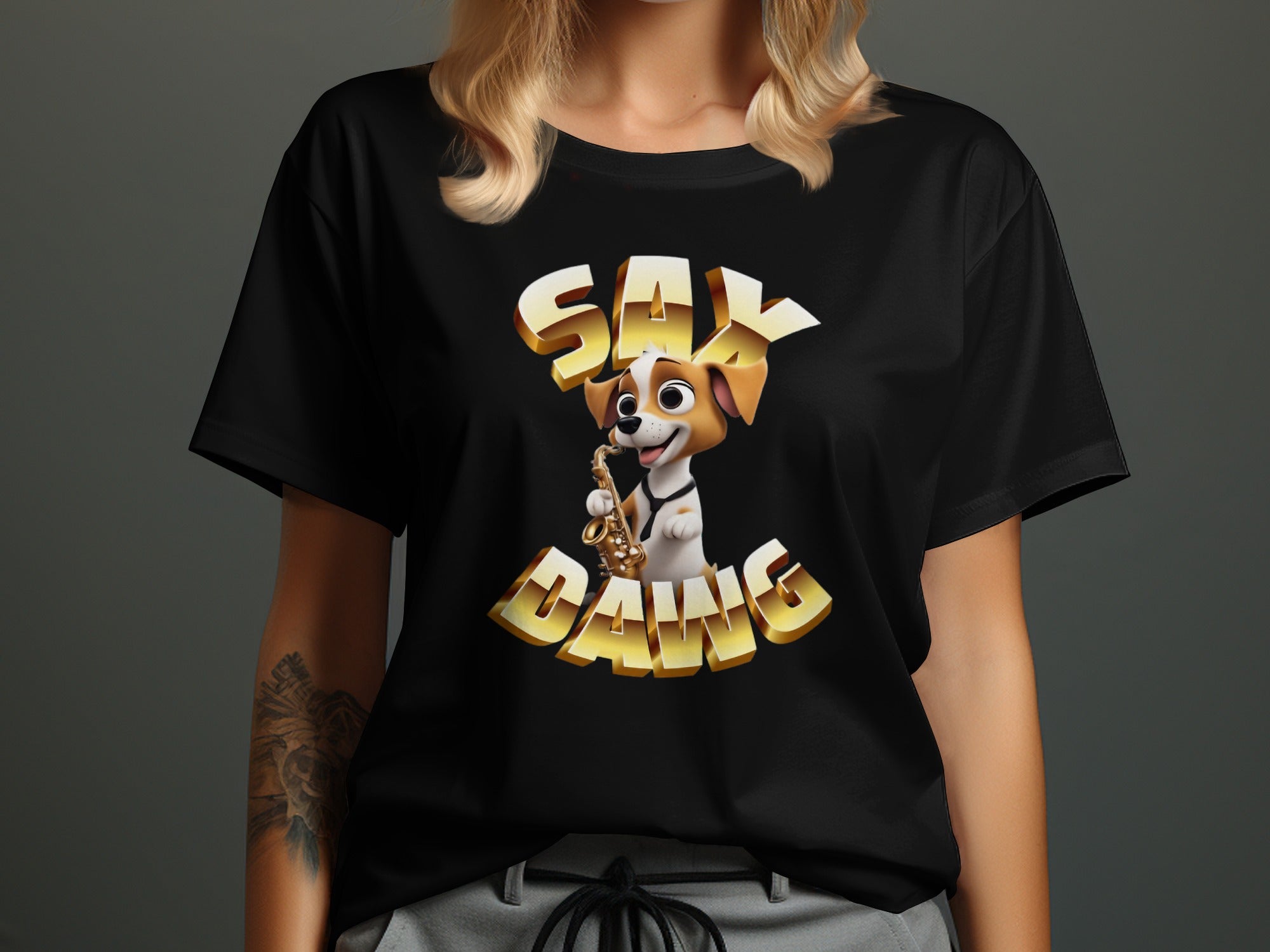 Sax Dawg Graphic Tee for Music Lovers